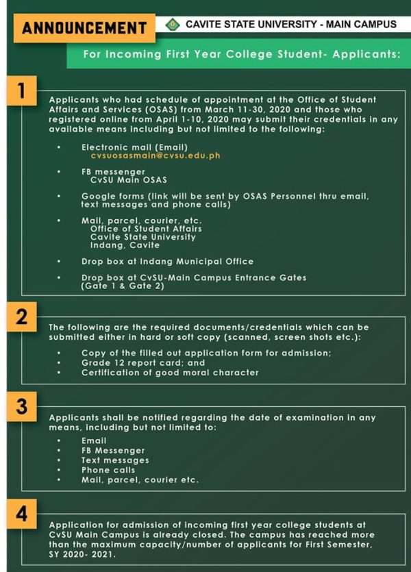 Procedures For Incoming First Year College, Transferees And Second ...