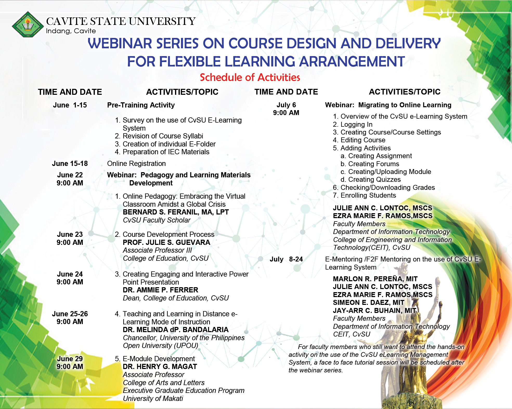 Webinar Series 2020 Course Design and Delivery for Flexible Learning