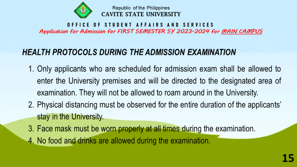 First Semester SY 2023-2024 Application For Admission – Cavite State ...